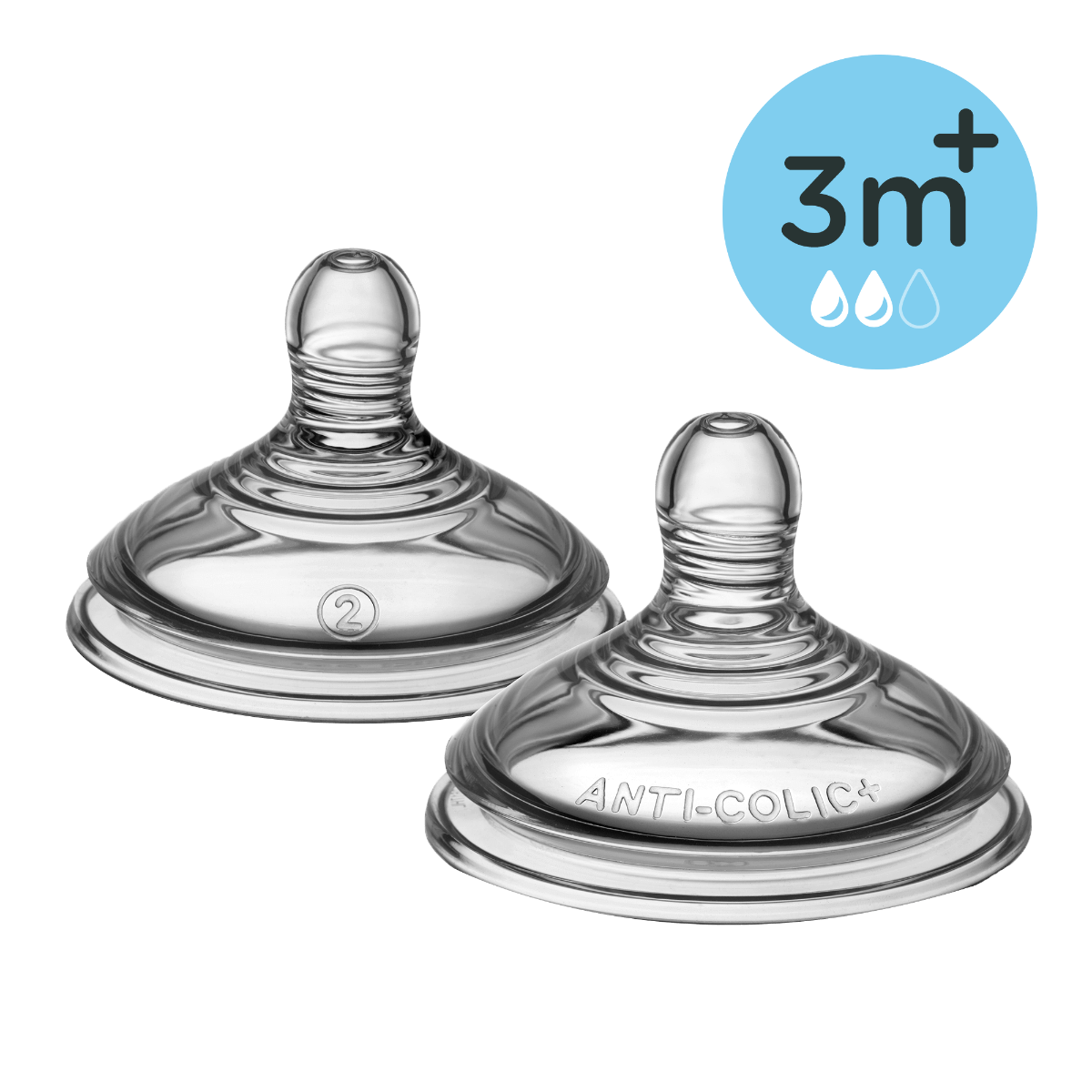 Tommee Tippee Advanced Anti-Colic Medium Flow Teats 2 Pack